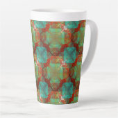 Rote und grüne Chromatische Fusion Latte Tasse (Rechte Ecke)