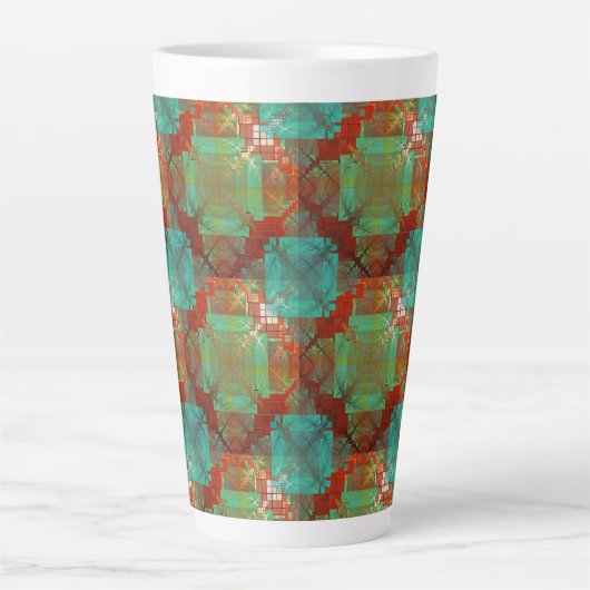 Rote und grüne Chromatische Fusion Latte Tasse (Vorderseite)