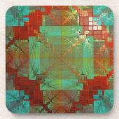 Rote und grüne Chromatische Fusion-Untersetzer Getränkeuntersetzer (Vorderseite)