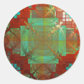 Rote und grüne chromatische Fusionskleber Runder Aufkleber (Vorderseite)