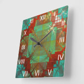 Rote und grüne Chromatische Fusionsuhr Quadratische Wanduhr (Winkel)