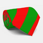 Rote und grüne Diagonal-Gestreifte Krawatte (Gerollt)