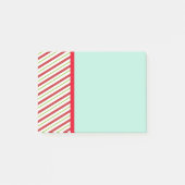 Rote und grüne Diagonal Strippenweihnachtsmuster Post-it Klebezettel (Vorderseite)