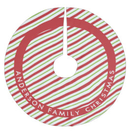 Rote und grüne Diagonal-Urlaubsstreifen Polyester Weihnachtsbaumdecke