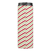 Rote und grüne Diagonal-Urlaubsstreifen Thermosbecher (Rückseite)