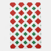 Rote und grüne Diamanten auf Weiß Handtuch (Vertikal)