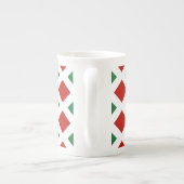 Rote und grüne Diamanten auf Weiß Porzellantasse (Rückseite)