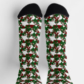 Rote und grüne Dreiecke 2 Socken (Oben)