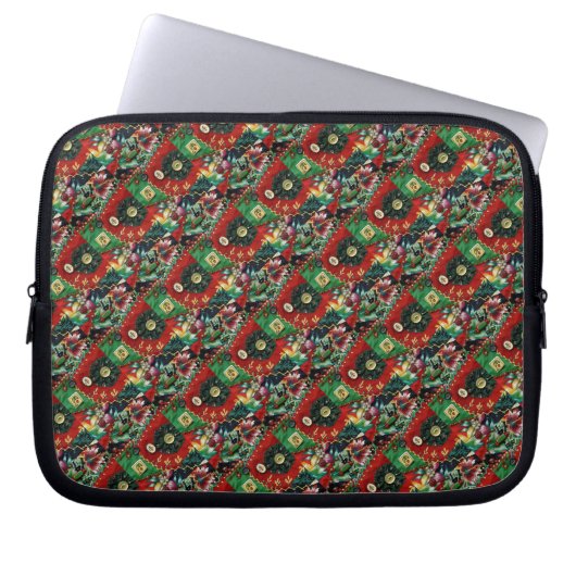 Rote und grüne Elektronik-Tasche Laptopschutzhülle (Vorderseite)