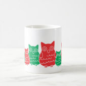 Rote und grüne Eulen Kaffeetasse (Mittel)