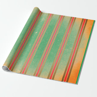 ROTE UND GRÜNE FADED STRIPES AUF GRAU GESCHENKPAPIER