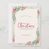 Rote und grüne Feiertage Einladung (Vorderseite)