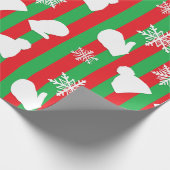 Rote und grüne Feiertage Mitten und Weihnachtshütt Geschenkpapier (Ecke)
