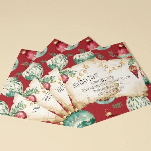 Rote und grüne Ferien Einladung