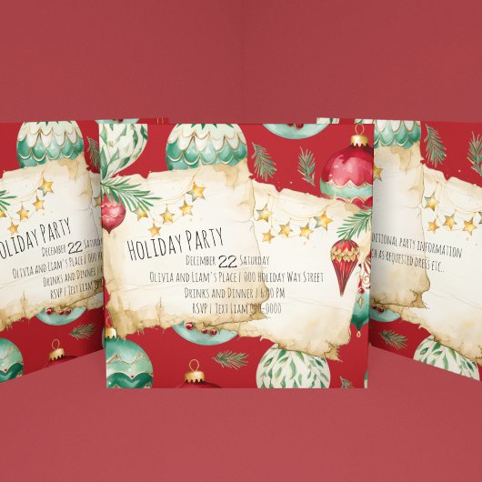 Rote und grüne Ferien Einladung