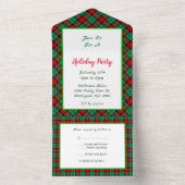 Rote und grüne Ferien Kariert All In One Einladung (Innen Boden)