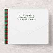 Rote und grüne Ferien Kariert All In One Einladung (Rückseite)