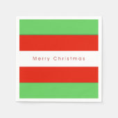 Rote und grüne fette Streifen Frohe Weihnachten Serviette (Vorderseite)