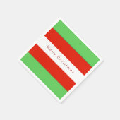 Rote und grüne fette Streifen Frohe Weihnachten Serviette (Ecke)