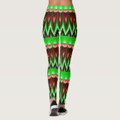 Rote und grüne Flammen Leggings (Rückseite)
