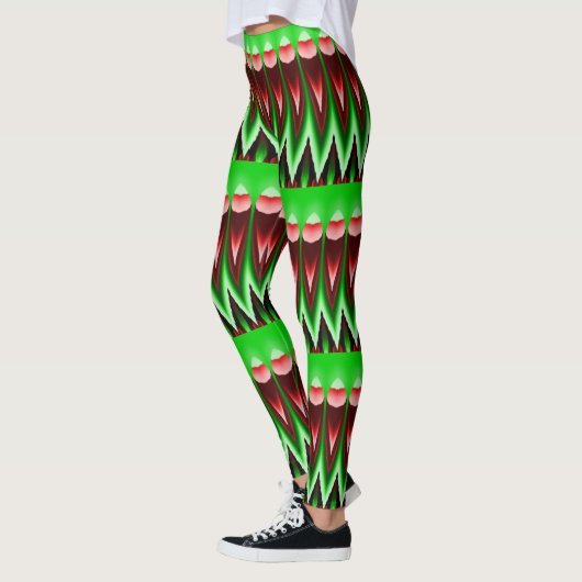 Rote und grüne Flammen Leggings (Links)