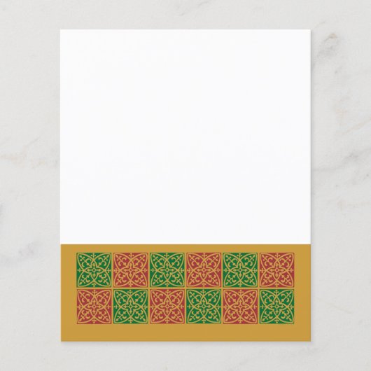 Rote und grüne Fliesenkunst auf Goldenem Muster Flyer (Vorne)