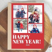 Rote und grüne Fotocollage Frohe Weihnachten