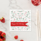 Rote und grüne Garland Happy Little Holiday Serviette (Beispiel)