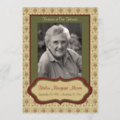 Rote und grüne Gedenkkarte mit Foto Programm (Vorderseite)