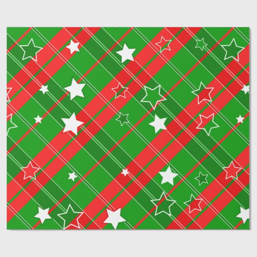 rote und grüne geometrische Streifen Geschenkpapier (Flach)