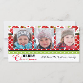 Rote und grüne Geschenke - Fotokarte Feiertagskarte