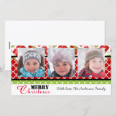 Rote und grüne Geschenke - Fotokarte Feiertagskarte (Vorne/Hinten)