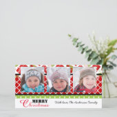 Rote und grüne Geschenke - Fotokarte Feiertagskarte (Stehend Vorderseite)