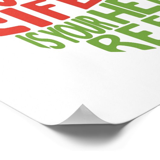 Rote und grüne Gesundheit Zitat Design. Poster (Ecke)