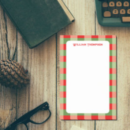 Rote und grüne Gingham Karierte Post-it-Notizen Post-it Klebezettel