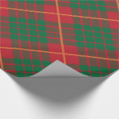 Rote und grüne Goldakzente Büffel kariertes Muster Geschenkpapier (Ecke)