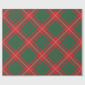 Rote und grüne Goldakzente Büffel kariertes Muster Geschenkpapier (Flach)