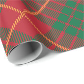 Rote und grüne Goldakzente Büffel kariertes Muster Geschenkpapier (Rolleneckpunkt)