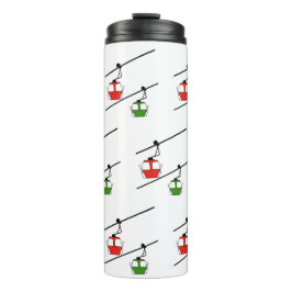 Rote und grüne Gondeln auf Thermaltumoren Thermosbecher