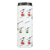 Rote und grüne Gondeln auf Thermaltumoren Thermosbecher (Rückseite)