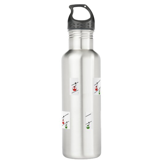 Rote und grüne Gondeln auf Wasserflasche Edelstahlflasche (Rückseite)