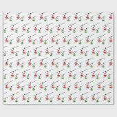 Rote und grüne Gondeln mit Ski Geschenkpapier (Flach)