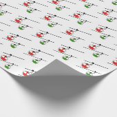 Rote und grüne Gondeln mit Ski Geschenkpapier (Ecke)
