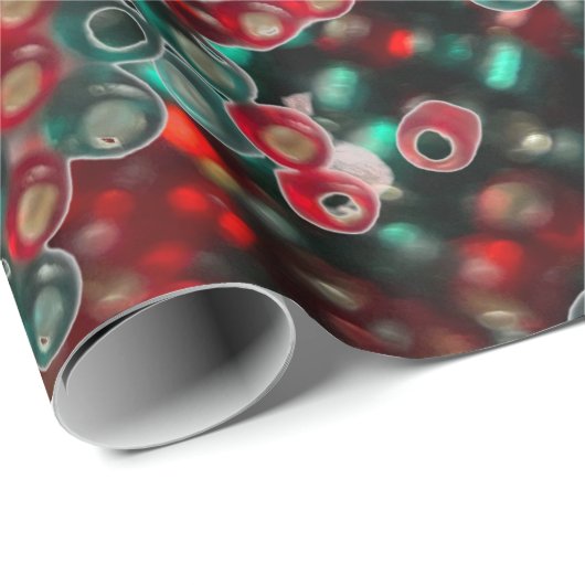 Rote und grüne große Perlen Geschenkpapier (Rolleneckpunkt)