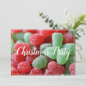 Rote und grüne Gummischwanz Weihnachtsnachtslieder Einladung (Stehend Vorderseite)