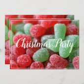 Rote und grüne Gummischwanz Weihnachtsnachtslieder Einladung (Vorne/Hinten)