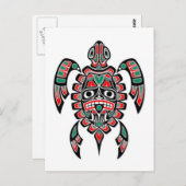 Rote und grüne Haida Spirit Sea Turtle Postkarte (Vorne/Hinten)