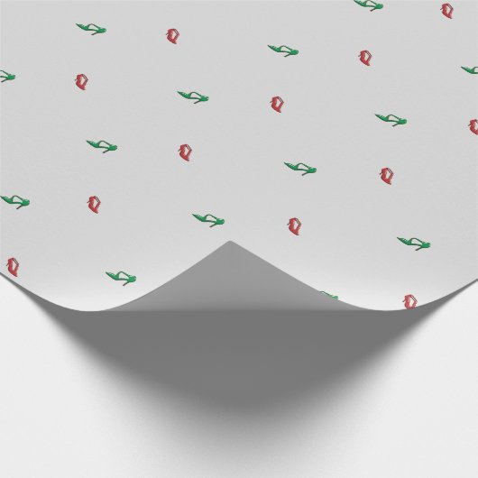 rote und grüne Heelse Geschenkpapier (Ecke)