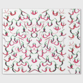 Rote und grüne heiße Paprikaschoten Geschenkpapier (Flach)