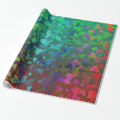 Rote und grüne herabfallende Herzen Geschenkpapier (Ungerollt)